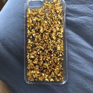 Gold clear phone case fits iPhone 6